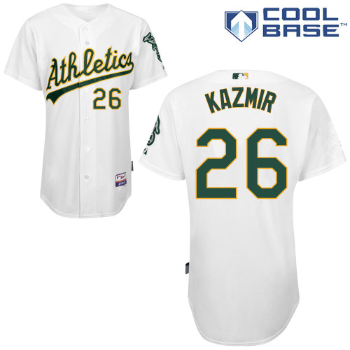 Scott Kazmir #26 MLB Jersey-Oakland Athletics Men's Authentic Home White Cool Base Baseball Jersey